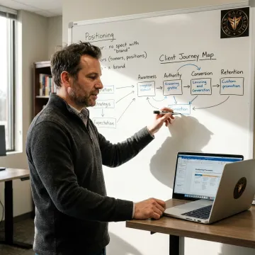 Consultant mapping a personal brand strategy process