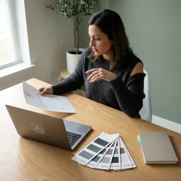Brand communications strategist planning positioning