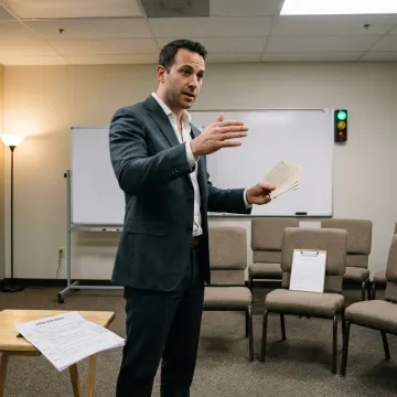 Toastmasters speaker practicing a Pathways presentation