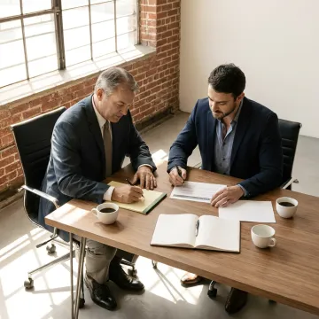 Executive coach guiding a leadership strategy session