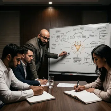 Manager leading an authority development session