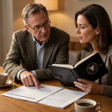Executive coaching session with planning notes