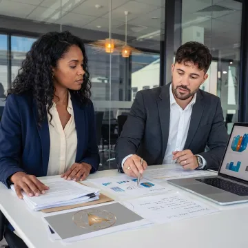 Business consultant advising entrepreneur