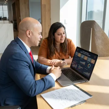 Entrepreneur reviewing business growth strategy