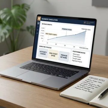 Virtual entrepreneur business simulation dashboard