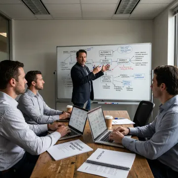 Development consultant leading an executive strategy session