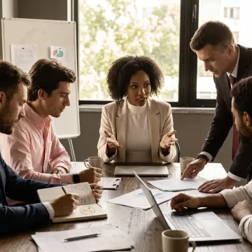 Leadership coaching session with business founders