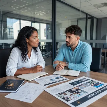 Brand strategist reviewing media content