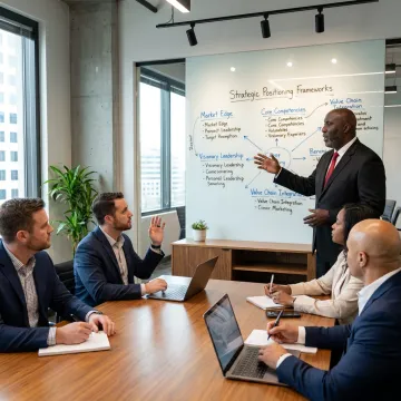 Group coaching lesson with strategy whiteboard