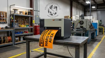 LabelTac industrial label printer producing NFPA 704 compliance labels for facility use