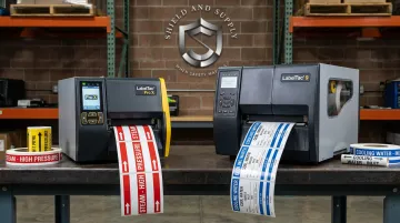 LabelTac Pro X and LabelTac 9 industrial pipe label printers side by side