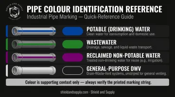 PVC pipe color stripe conventions blue green purple and white usage guide