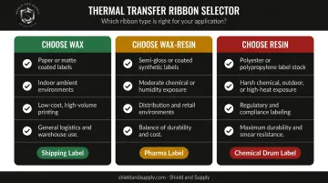 Three-branch ribbon selection decision guide wax wax-resin resin scenarios