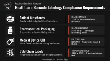 Healthcare barcode labeling compliance requirements including FDA UDI cold chain and pharmaceutical regulations