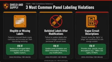 Three most common electrical panel labeling violations with compliance solutions