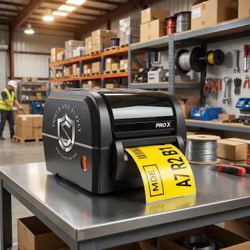 Safety manager labeling a chemical storage locker