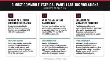 Three most common electrical panel labeling violations with compliance solutions