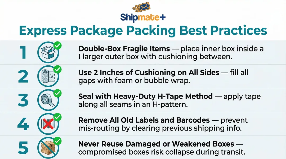 Express package packing best practices five-step guide for safe shipping