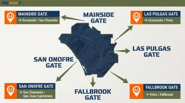 Camp Pendleton gate locations mapped to nearest U-Haul rental options