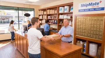 ShipMate Plus Vista storefront interior showing packing shipping and mailbox services
