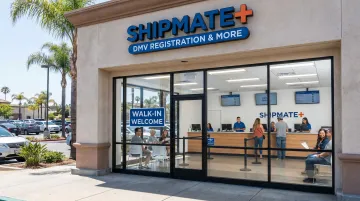 ShipMate Plus Vista CA DMV-authorized registration service center interior