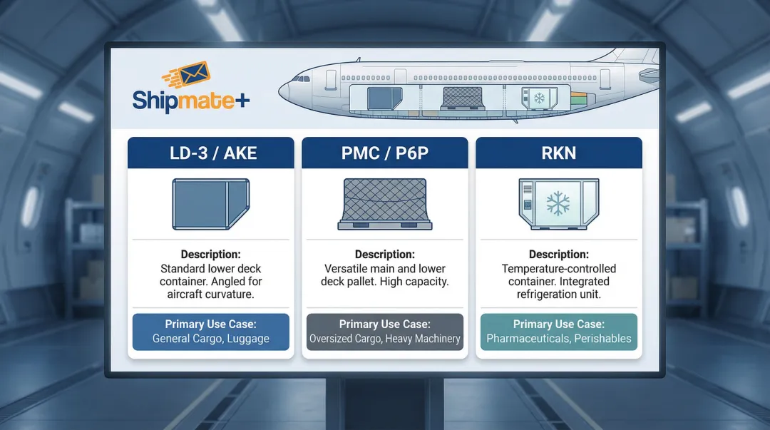 Air cargo Unit Load Device types comparison chart with use cases