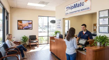 ShipMate Plus Vista CA storefront exterior showing Live Scan fingerprinting service location