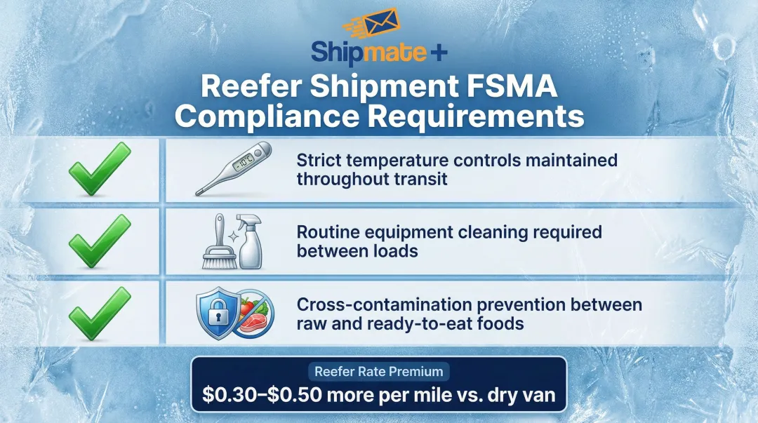 FDA FSMA reefer truck compliance requirements checklist for temperature-sensitive shipments