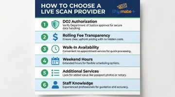 Six criteria for choosing a DOJ-authorized Live Scan provider in San Marcos