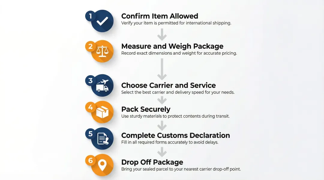 6-step process for shipping a package from US to Mexico customs