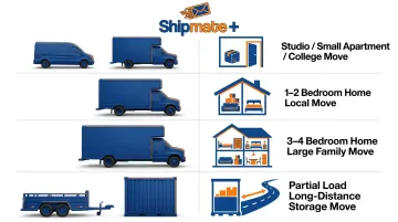 U-Haul truck size guide comparison chart from cargo van to 26-foot truck