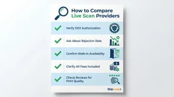 Five-point Live Scan provider verification checklist for California applicants