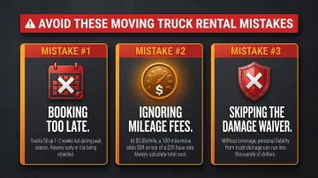 Three common moving truck rental mistakes to avoid with cost impact warnings