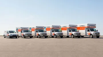U-Haul moving truck fleet lineup ranging from cargo van to 26-foot box truck