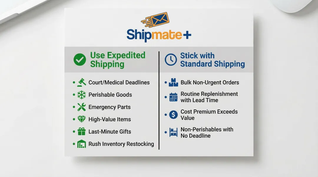 Expedited versus standard shipping decision guide when to use each option