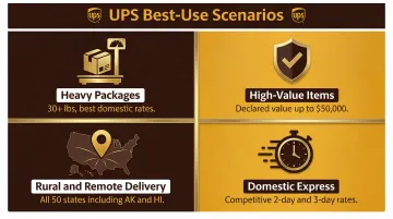Four UPS shipping use cases heavy packages high-value rural and express