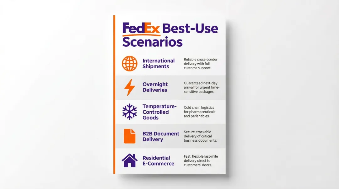 Five FedEx shipping use cases international overnight temperature-controlled B2B residential