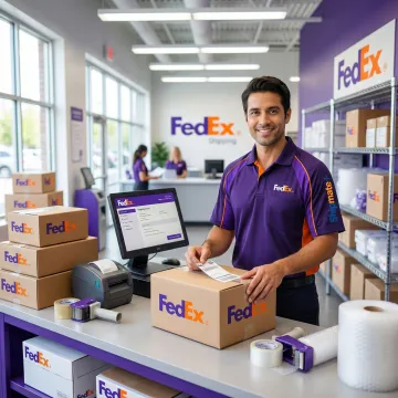 Professional packing team preparing FedEx freight shipments at ShipMate+ in Vista, CA
