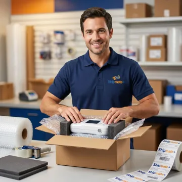 Professional packing and shipping of medical equipment and devices at a shipping center