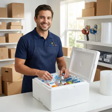 Professional packing temperature-sensitive shipment with dry ice and insulated liner