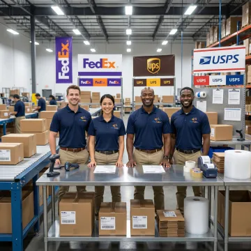 Step-by-step daily order fulfillment process at a multi-carrier pack and ship center
