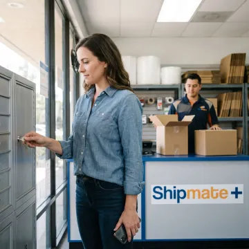 Customer checking a private mailbox