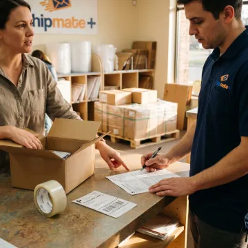 Small business international freight shipping counter