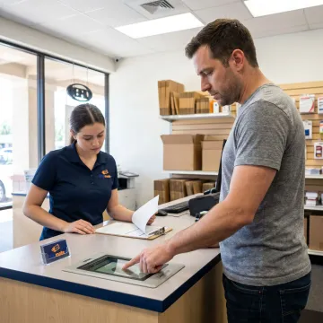 Digital fingerprinting process at service counter