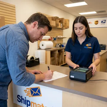 Live Scan fingerprinting process at service counter