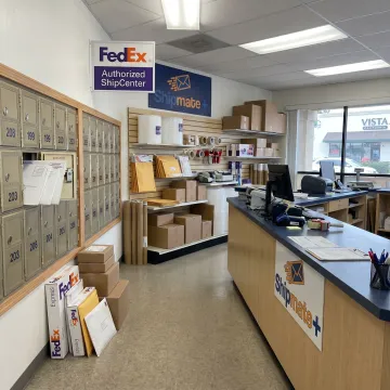 Private mailbox lobby with packages at ShipMate+