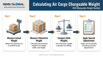 4-step process for calculating air cargo chargeable weight