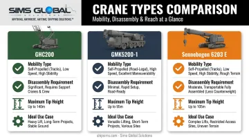 Comparison of crawler all-terrain and telescopic crawler 200-ton crane types