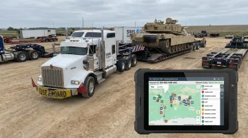 Sims Global Solutions heavy haul fleet and SimsTrak TMS dashboard interface