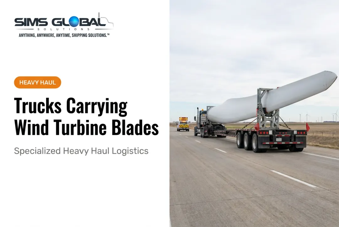 Trucks Carrying Wind Turbine Blades